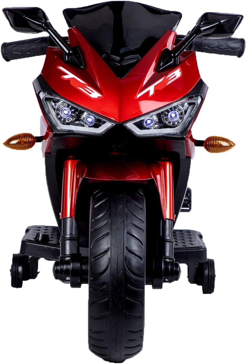 Electric Kids Motorcycle with Training Wheels for Ages 3-8, Red Magic Cars 1