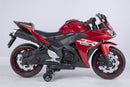 Electric Kids Motorcycle with Training Wheels for Ages 3-8, Red Magic Cars 4