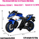 Electric Kids Motorcycle with Wheels and Music for Boys and Girls Ages 3-8, Blue Magic Cars 3