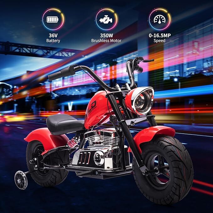Kids Electric 36V Off-Road Dirt Bike Motorcycle with LED Lights and 16.5 MPH Speed Magic Cars 11