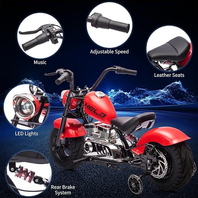 Kids Electric 36V Off-Road Dirt Bike Motorcycle with LED Lights and 16.5 MPH Speed Magic Cars 12