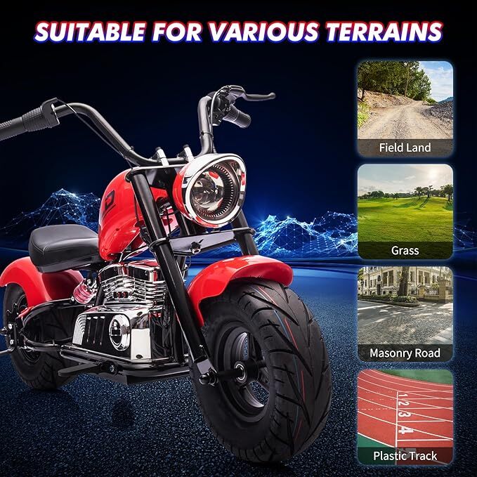 Kids Electric 36V Off-Road Dirt Bike Motorcycle with LED Lights and 16.5 MPH Speed Magic Cars 14