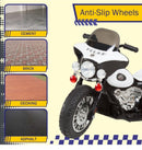 Children's Black 3-Wheel Electric Police Motorcycle with Headlights and Decals Magic Cars 4