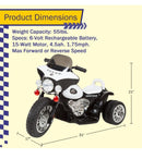 Children's Black 3-Wheel Electric Police Motorcycle with Headlights and Decals Magic Cars 5