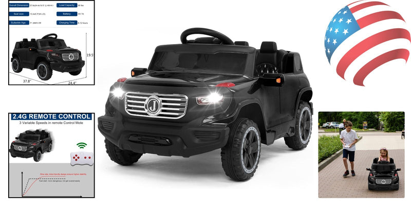 Kids Electric Remote Control Truck with 3 Speeds, Safety Seat Belt, and MP3 Music Player Magic Cars 1