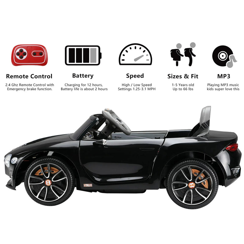 Electric Battery-Powered Kids Ride-On Car with Remote Control Licensed Bentley Design Magic Cars 3