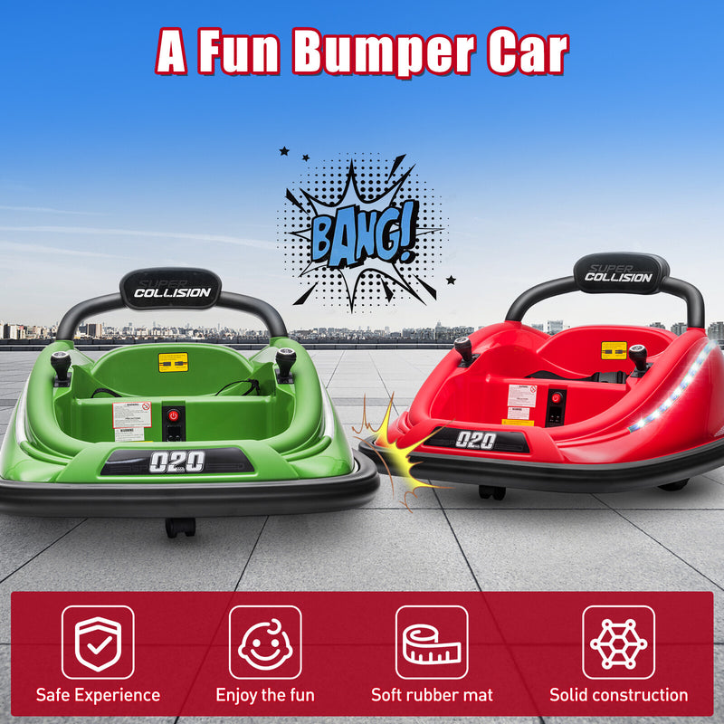 Electric Kids Ride-On Bumper Car with 360° Spin, Remote Control, and LED Lights Magic Cars 3