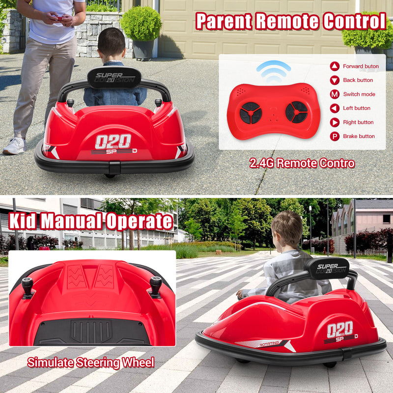 Electric Kids Ride-On Bumper Car with 360° Spin, Remote Control, and LED Lights Magic Cars 6