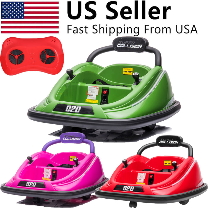 Electric Kids Ride-On Bumper Car with 360° Spin, Remote Control, and LED Lights Magic Cars 1