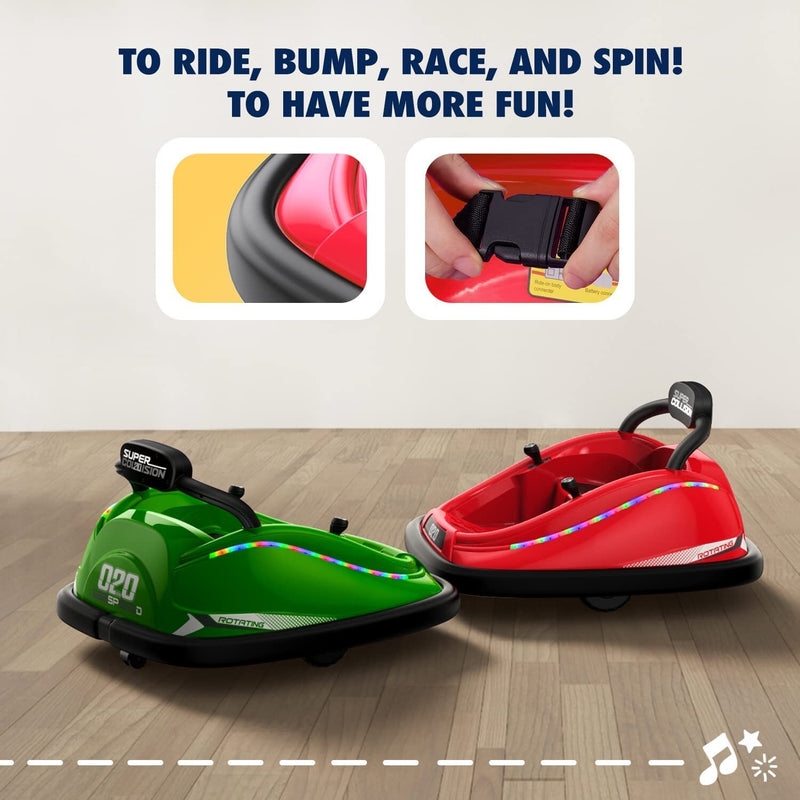 Electric Kids Ride-On Bumper Car with 360° Spin, Remote Control, and LED Lights Magic Cars 8