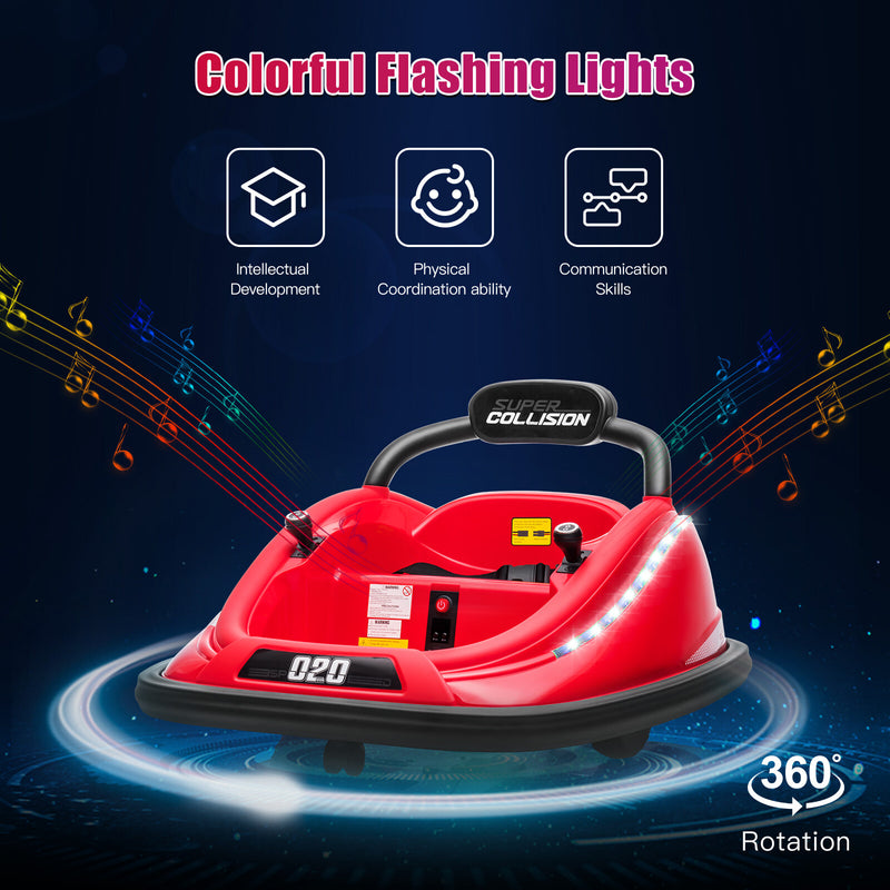 Electric Kids Ride-On Bumper Car with Remote Control and 360° Rotation - Red Magic Cars 7