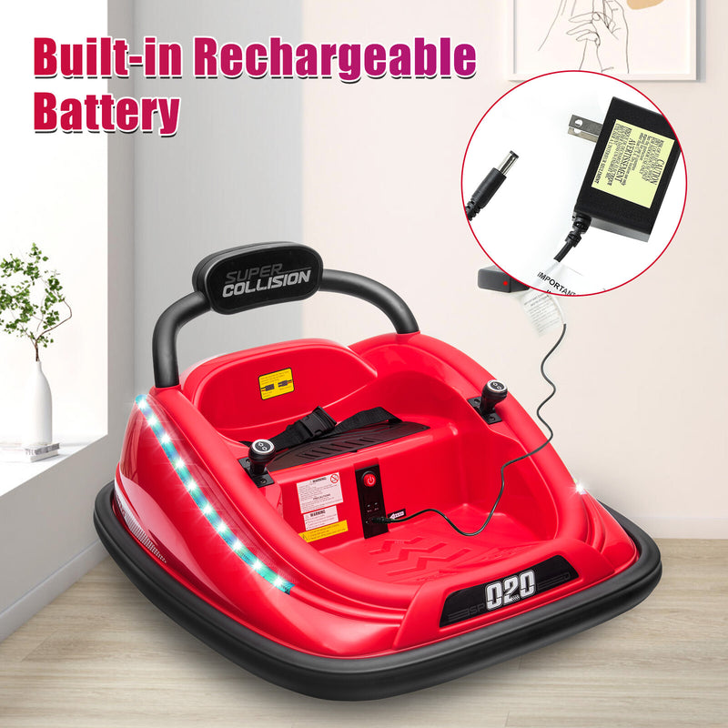 Electric Kids Ride-On Bumper Car with Remote Control and 360° Rotation - Red Magic Cars 8