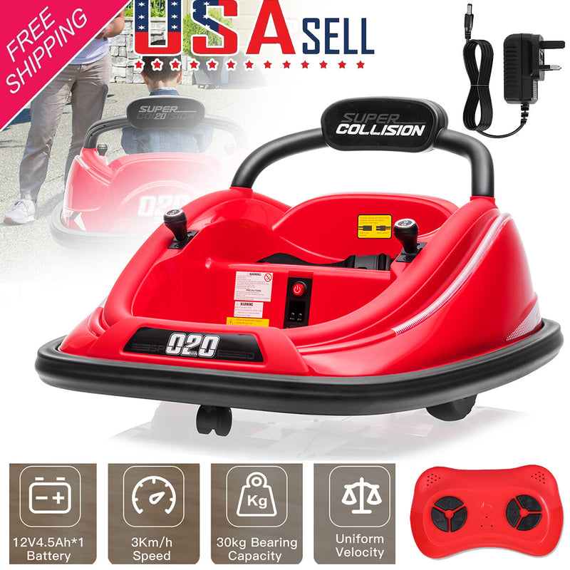 Electric Kids Ride-On Bumper Car with Remote Control and 360° Rotation - Red Magic Cars Variant 0