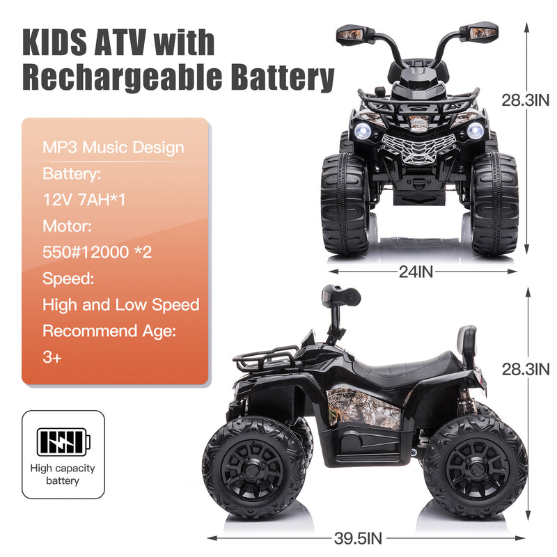 12V Kids Electric Ride-On ATV Car with 4 Wheels, MP3 Player, and Lights Magic Cars 1