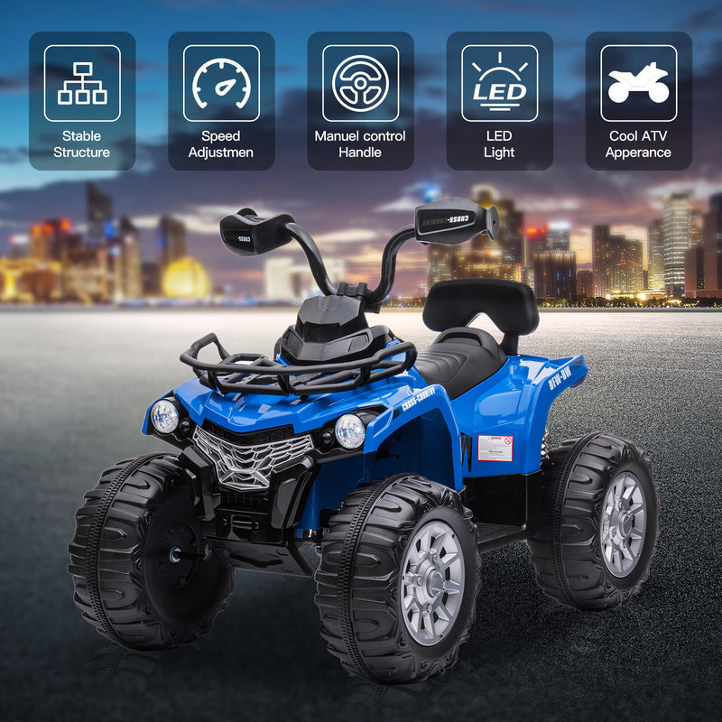 12V Kids Electric Ride-On ATV Car with 4 Wheels, MP3 Player, and Lights Magic Cars 6