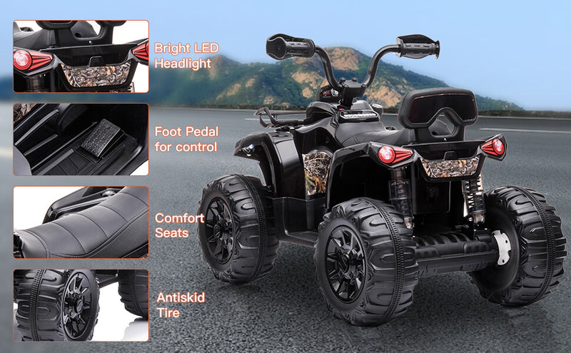 12V Kids Electric Ride-On ATV Car with 4 Wheels, MP3 Player, and Lights Magic Cars 7