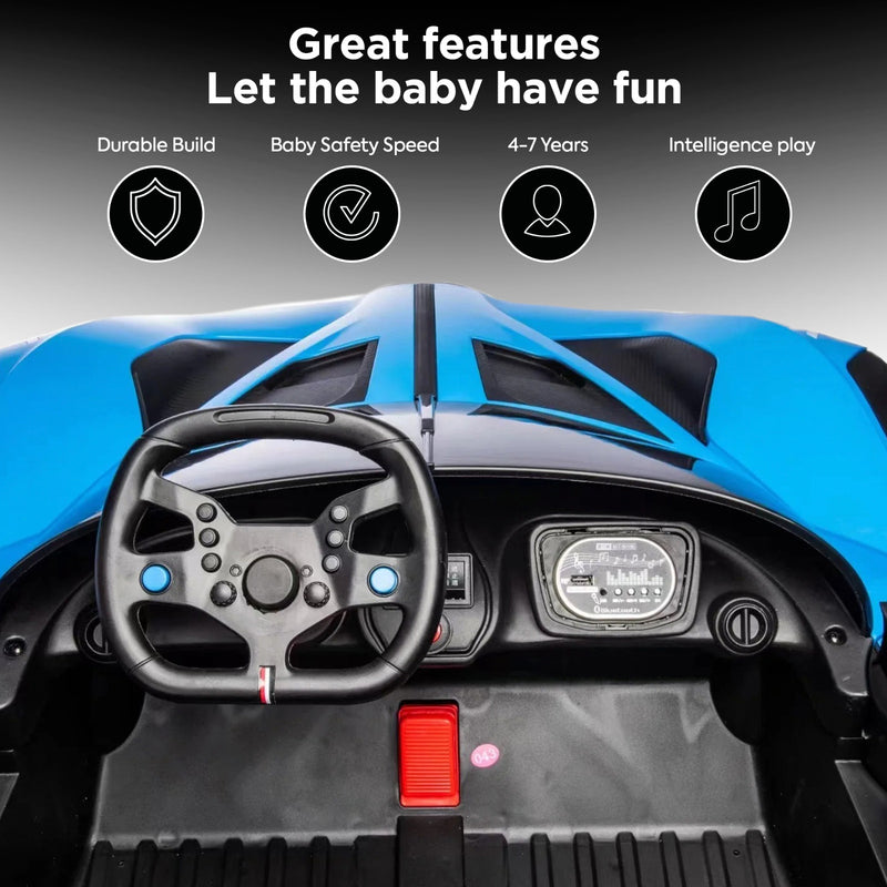Kids 18V Electric Ride-On Drift Car with Spin Mode, LED Lights and Parent Remote Control Magic Cars 8