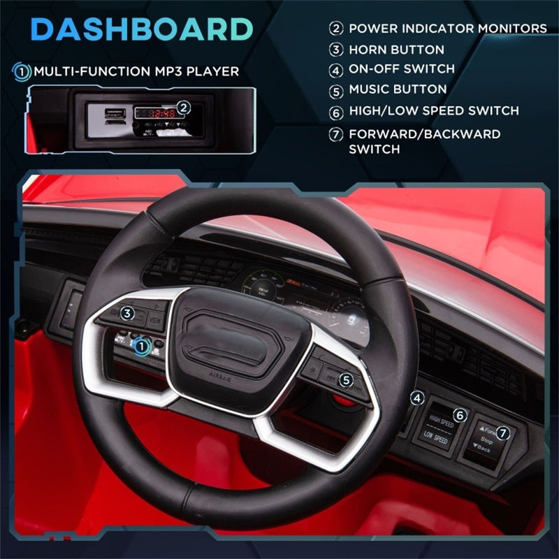 Battery-Powered Red Electric Ride-On Car for Kids Boys and Girls Magic Cars 3