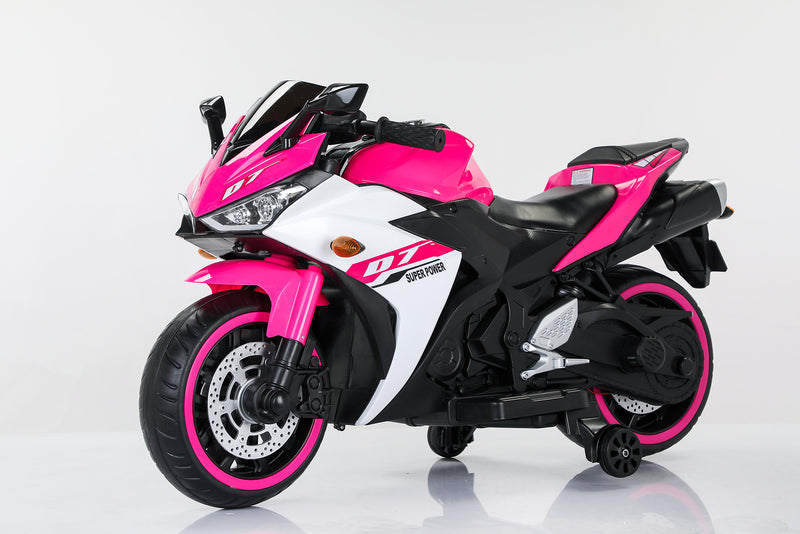 Kids Electric Ride-On Motorcycle with Training Wheels, LED Lighting & Manual Throttle Magic Cars 0