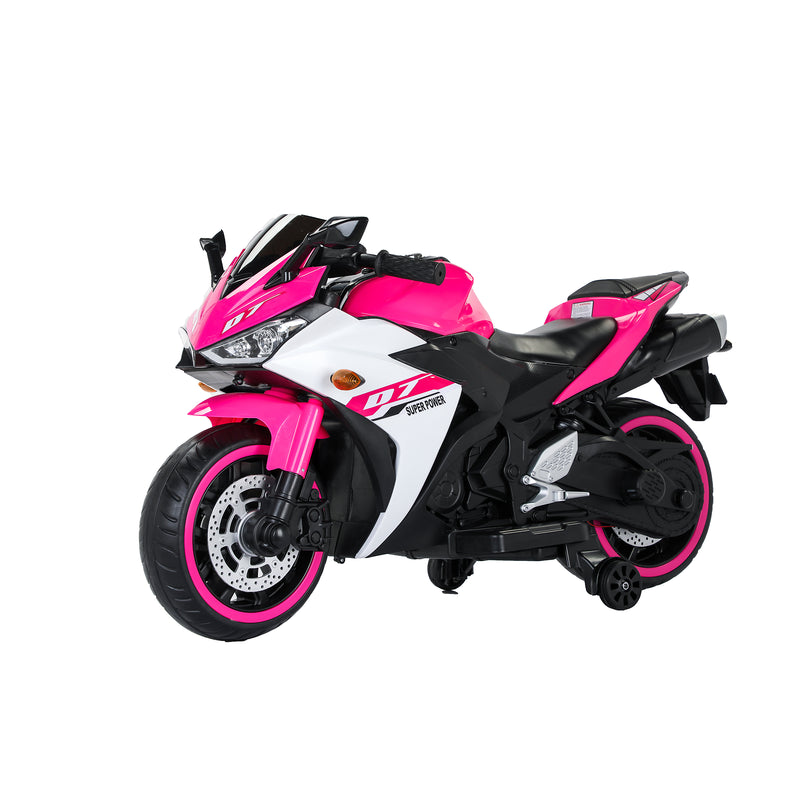 Kids Electric Ride-On Motorcycle with Training Wheels, LED Lighting & Manual Throttle Magic Cars 1