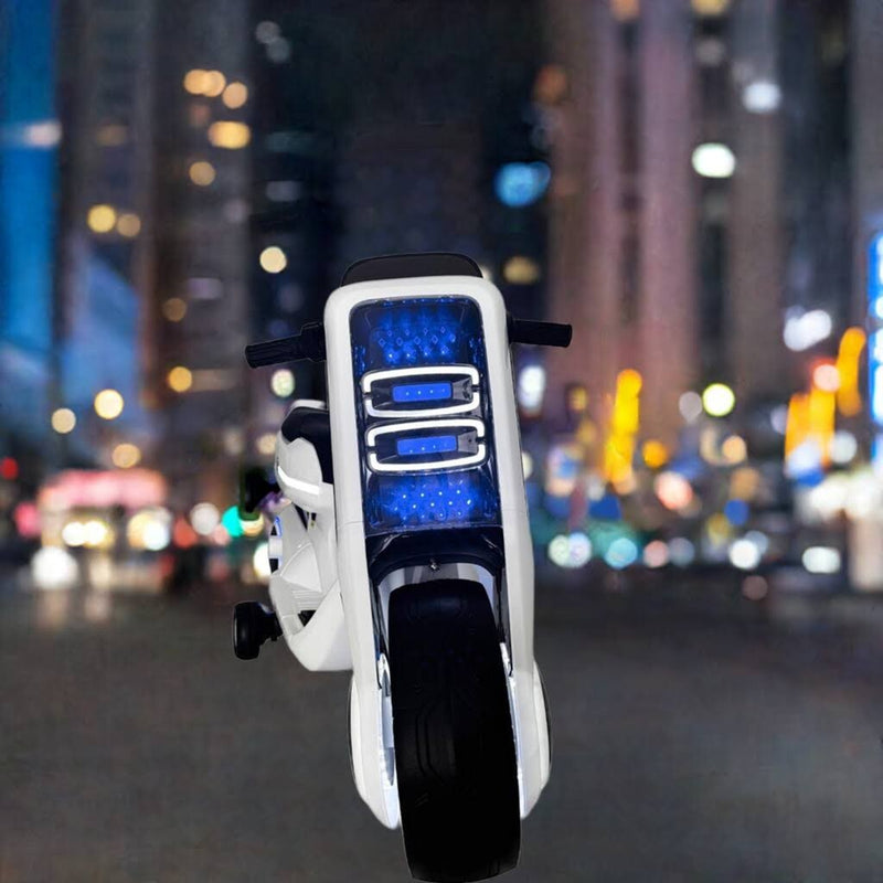 Electric Kids Ride-On Scooter Motorcycle Toy with LED Lights and Music, Tron-Inspired Design Magic Cars 0