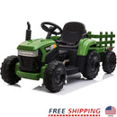 12V Battery-Powered Kids Electric Ride-On Tractor with Trailer and LED Lights Magic Cars 0