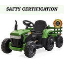 12V Battery-Powered Kids Electric Ride-On Tractor with Trailer and LED Lights Magic Cars 6