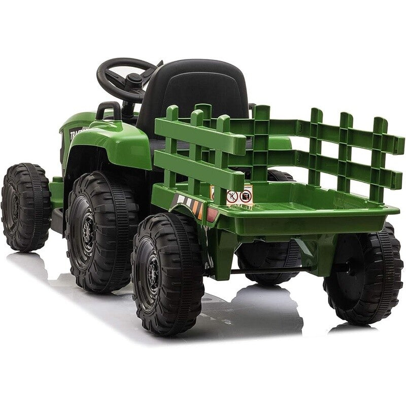 12V Battery-Powered Kids Electric Ride-On Tractor with Trailer and LED Lights Magic Cars 8