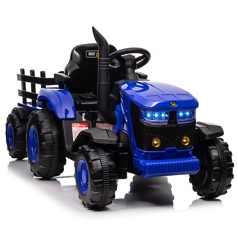 12V Battery-Powered Electric Ride-On Tractor with Trailer for Kids Magic Cars 11