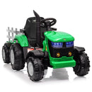 12V Battery-Powered Electric Ride-On Tractor with Trailer for Kids Magic Cars 12