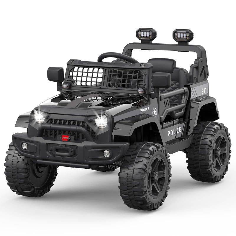 12V Electric Ride-On Truck for Kids with Remote Control, Black Battery-Powered Car Magic Cars 9
