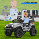 12V Electric Kids Ride-On Truck Toy with Remote Control Grey Battery-Powered Car Magic Cars 4