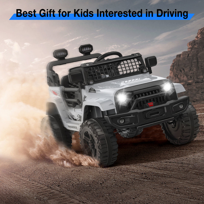 12V Electric Kids Ride-On Truck Toy with Remote Control Grey Battery-Powered Car Magic Cars 6
