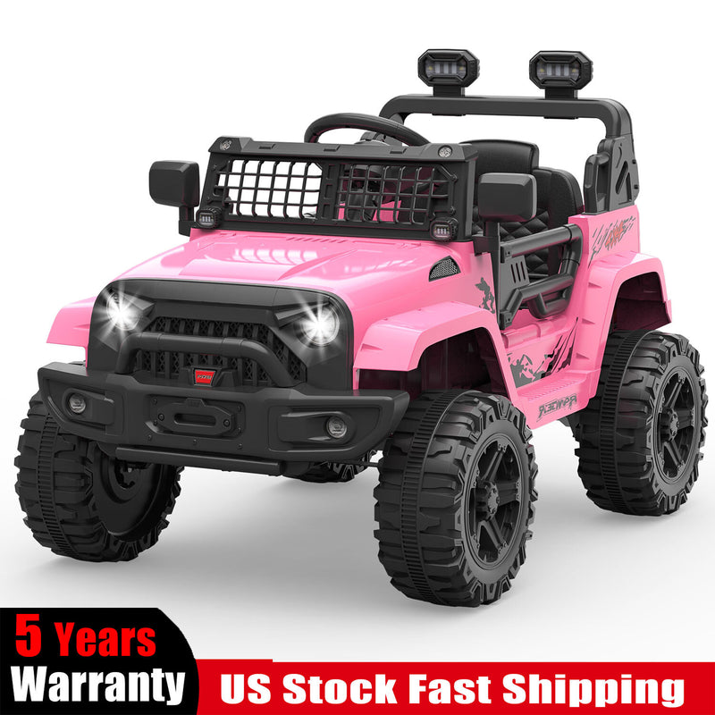 12V Pink Kids Electric Ride-On Truck with Remote Control Battery Powered Car Magic Cars 0
