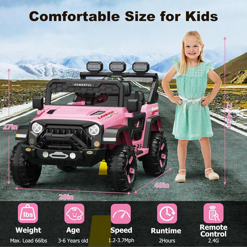 12V Battery-Powered Kids Electric Car with 2.4G Remote Control Magic Cars 2