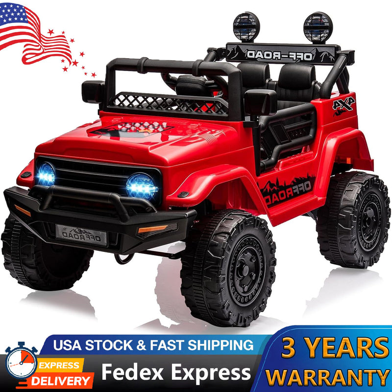 12V Kids Electric Ride-On Truck Car with LED Lights and Remote Control, 3 Speed Settings Toy Magic Cars 0