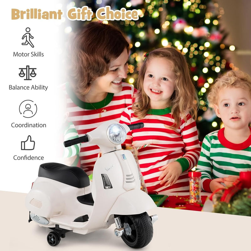 Kids' Electric Vespa Motorcycle with Training Wheels and Realistic Design Magic Cars 2