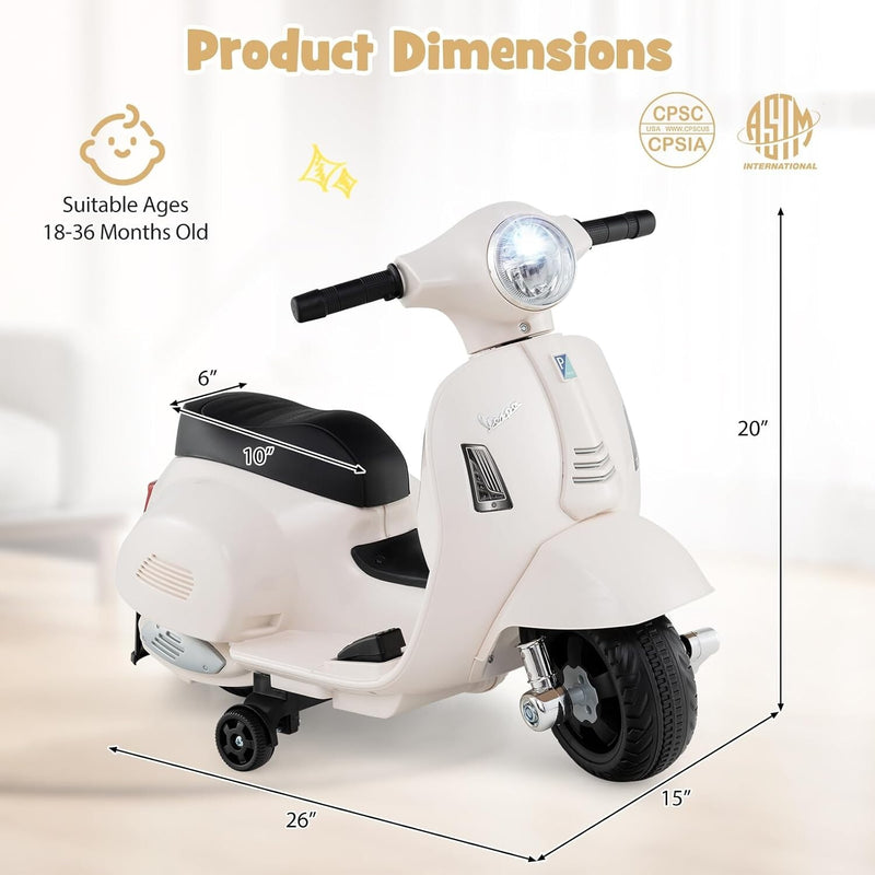 Kids' Electric Vespa Motorcycle with Training Wheels and Realistic Design Magic Cars 9