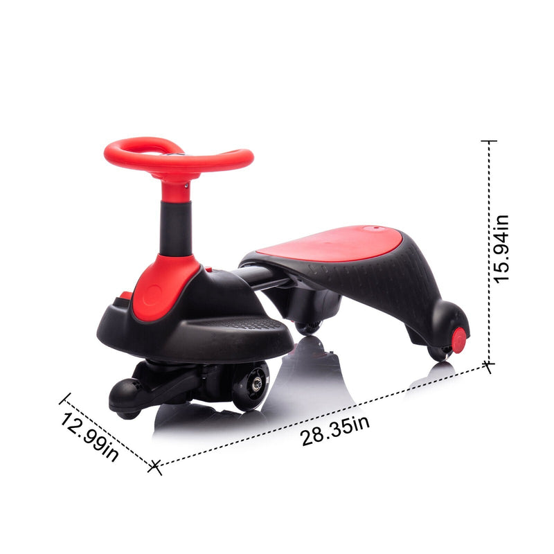 6V Kids Electric Ride-On Wiggle Car with 360° Rotation, Shock Absorption, and Bluetooth Magic Cars 7