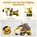 Toddler Ride-On Excavator Digger Toy with Hidden Storage Space Magic Cars 12