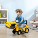 Kids Ride-On Excavator with Pull Cart and Sound Effects, Sit-and-Scoot Digger Toy Magic Cars 1
