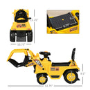 Kids Ride-On Excavator with Pull Cart and Sound Effects, Sit-and-Scoot Digger Toy Magic Cars 2