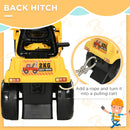 Kids Ride-On Excavator with Pull Cart and Sound Effects, Sit-and-Scoot Digger Toy Magic Cars 4