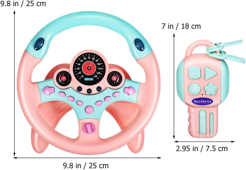 Kids Backseat Car Key Toy with Simulated Driving, Lights, and Music for Toddlers Magic Cars 4