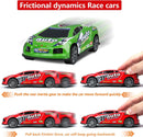 Friction Power Race Car Set - 3 Pack of 7 Inch Pull Back Cars Magic Cars 3
