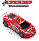 Friction Power Race Car Set - 3 Pack of 7 Inch Pull Back Cars Magic Cars 5