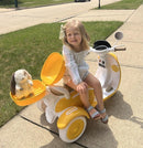 Yellow 3-Wheel Electric Ride-On Motorcycle for Kids with Bluetooth Magic Cars 1