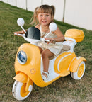 Yellow 3-Wheel Electric Ride-On Motorcycle for Kids with Bluetooth Magic Cars 2