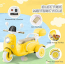 Yellow 3-Wheel Electric Ride-On Motorcycle for Kids with Bluetooth Magic Cars 6