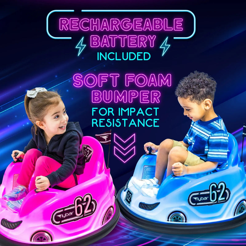6V Battery-Powered Kids Glow Bumper Ride-On Car with 3 Light Patterns for Ages 1.5+ Magic Cars 5